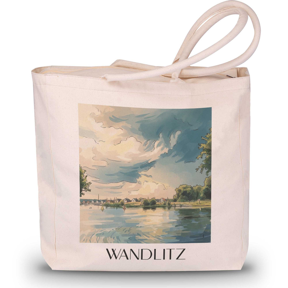 Wandlitz Shopping Tasche - Brandenburg - Deutschland Tote Bag - Einkaufstasche im Aquarell Stil - favplace