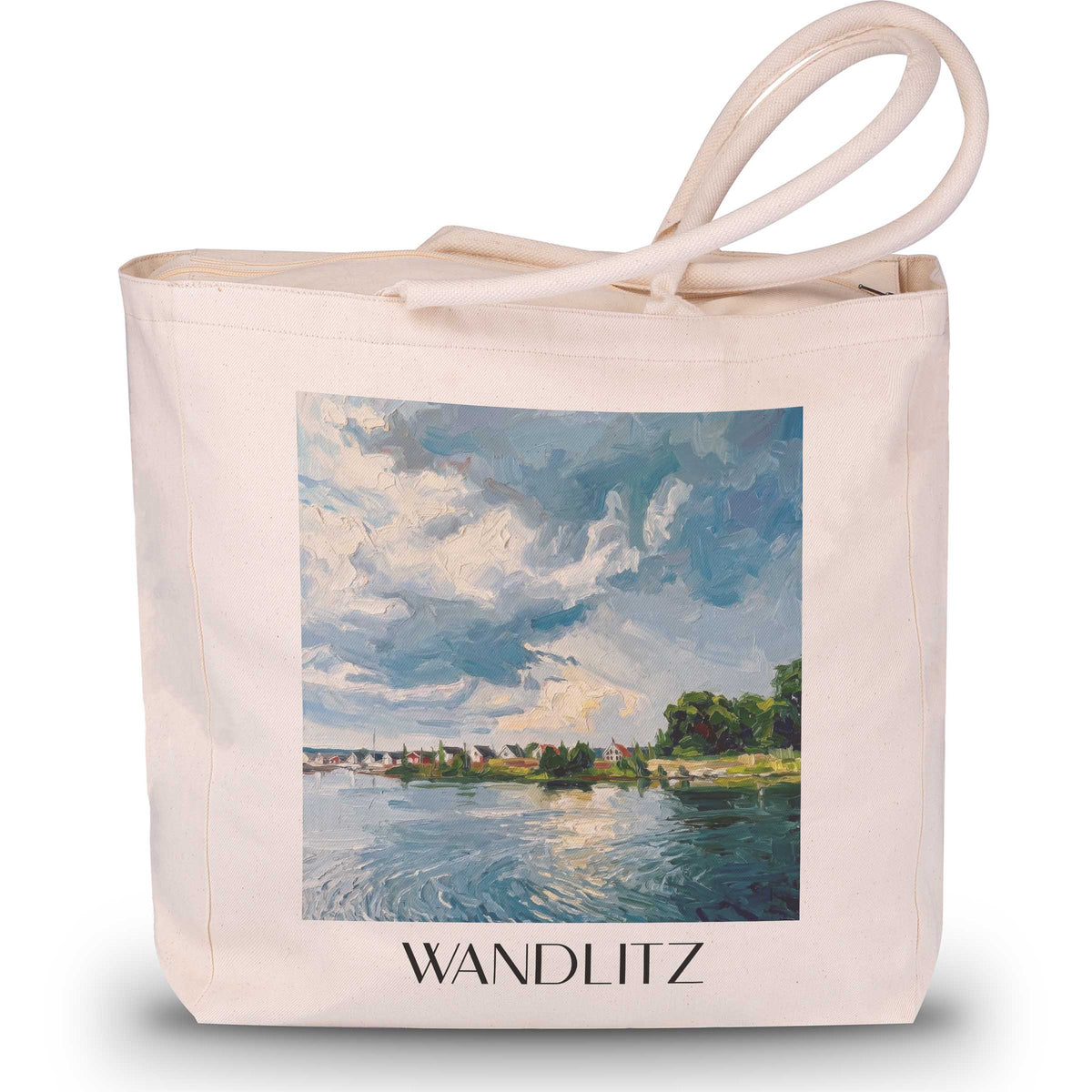 Wandlitz Shopping Tasche - Brandenburg - Deutschland Tote Bag - Einkaufstasche im Ölgemälde Stil - favplace