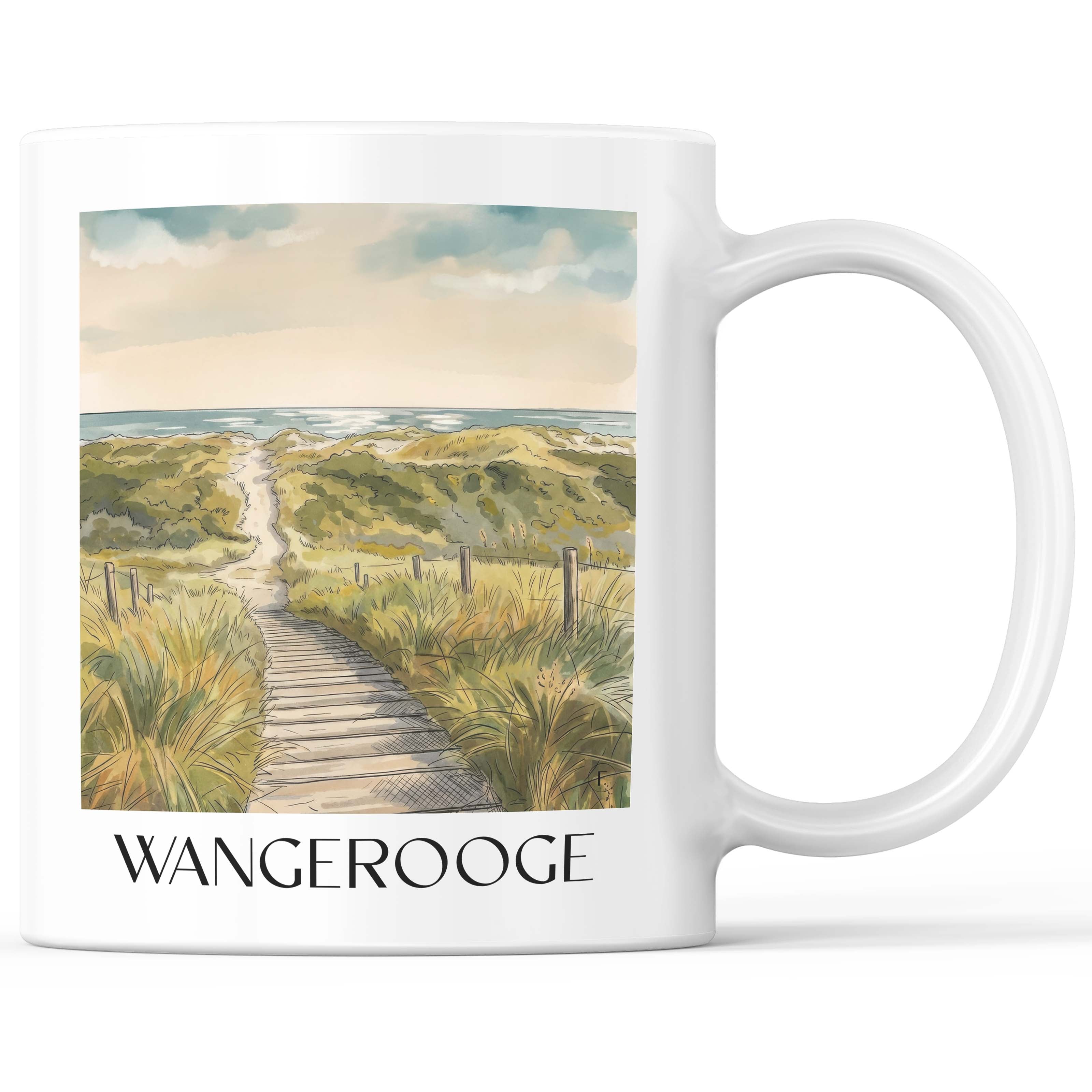 Wangerooge - Deutschland Becher - Kaffeetasse im Aquarell Stil - favplace