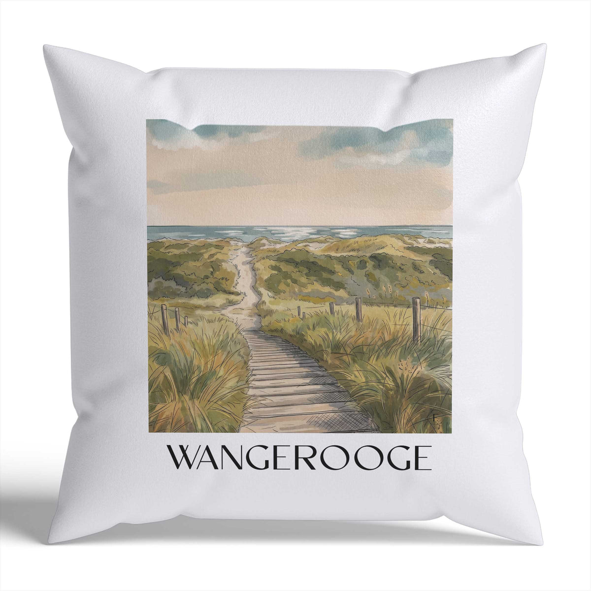 Wangerooge Kissenhülle - Zierkissen Bezug - Deutschland - Deutschland Kissen bzw. Kissenbezug im Aquarell Stil - favplace