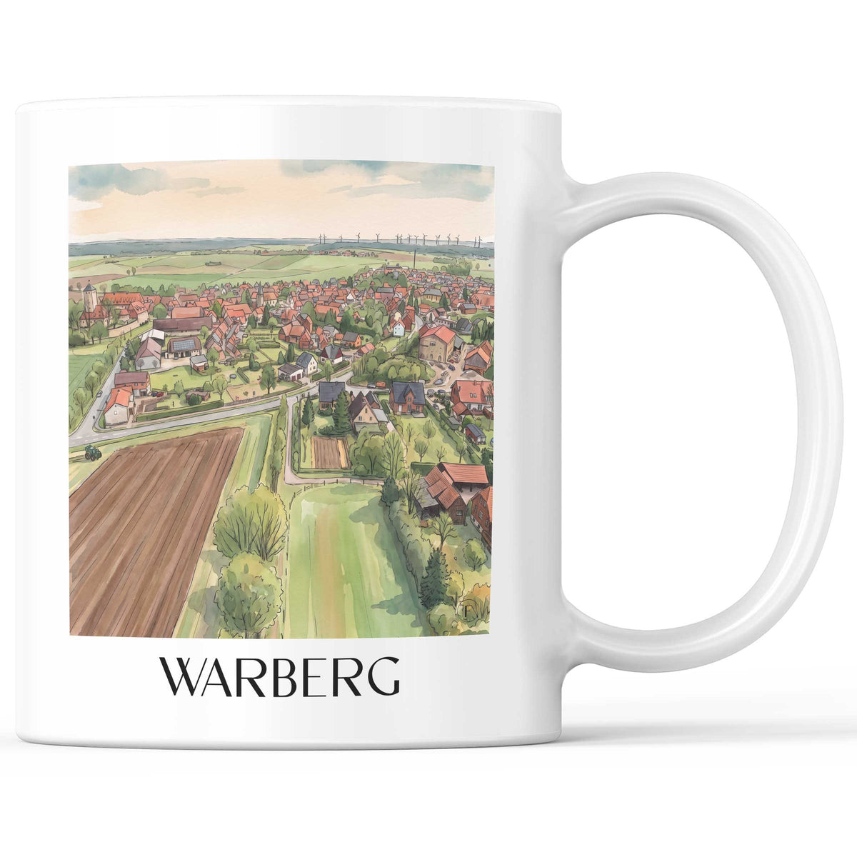 Warberg Kaffeebecher - Niedersachsen - Deutschland Becher - Kaffeetasse im Aquarell Stil