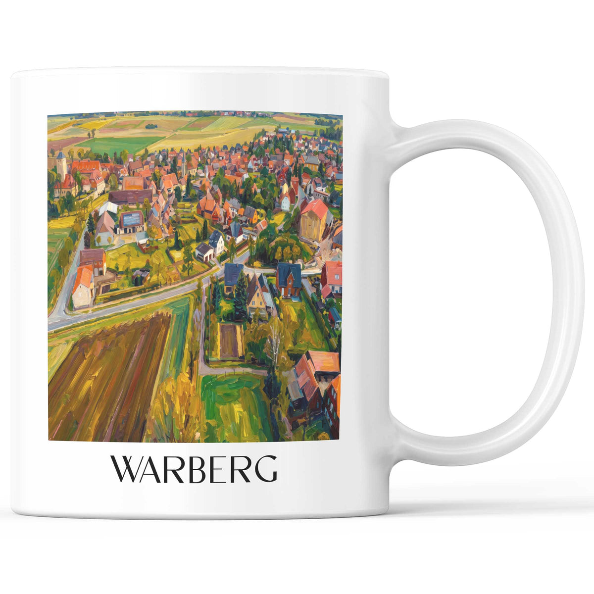 Warberg Kaffeebecher - Niedersachsen - Deutschland Becher - Kaffeetasse im Ölgemälde Stil - favplace
