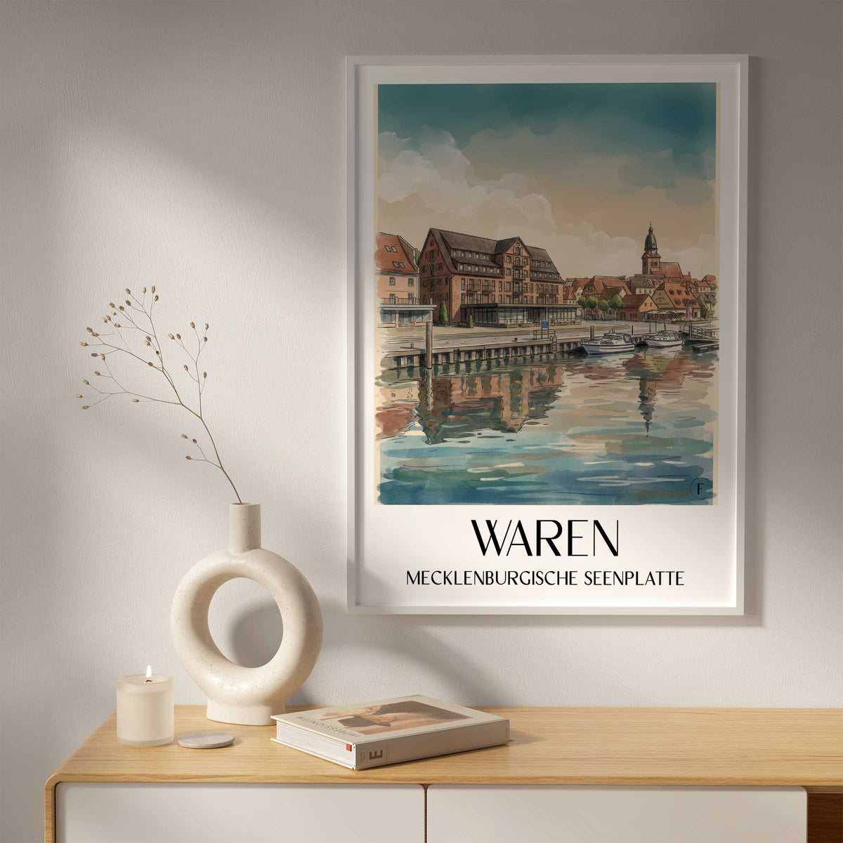 waren--mecklenburgische-seenplatte-deutschland-poster-aquarell