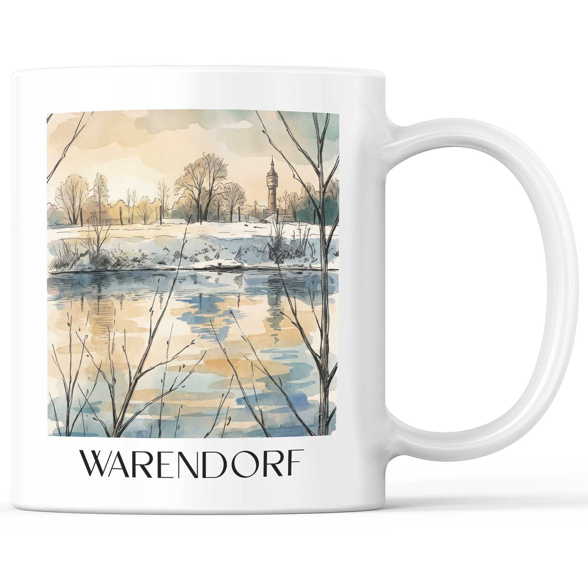 Warendorf Kaffeebecher - Münsterland - Deutschland Becher - Kaffeetasse im Aquarell Stil - favplace