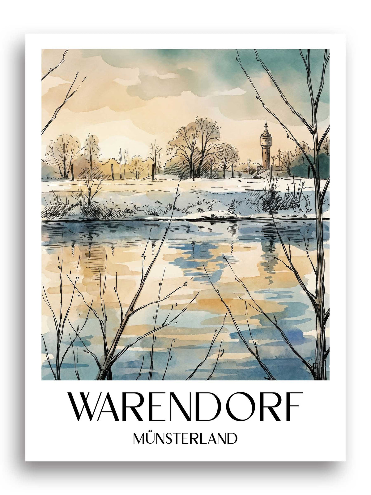 warendorf-münsterland-deutschland-poster-aquarell
