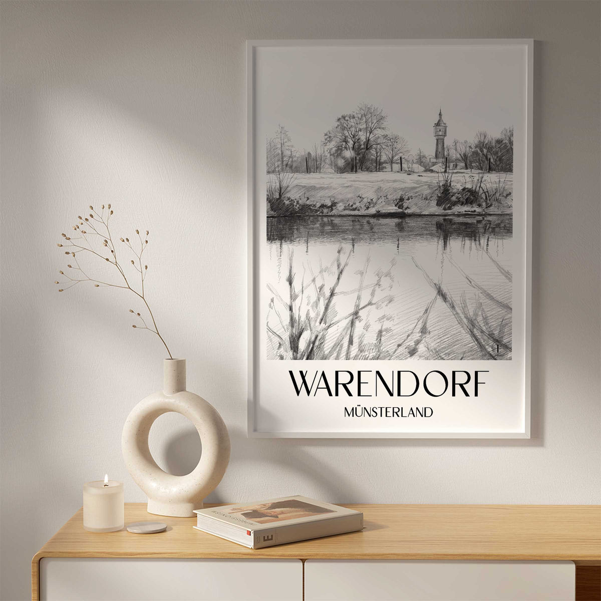 warendorf-münsterland-deutschland-poster-bleistift-zeichnung-drawing