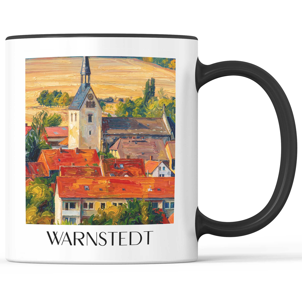 Warnstedt Kaffeebecher - Harzvorland - Deutschland Becher - Kaffeetasse im Ölgemälde Stil