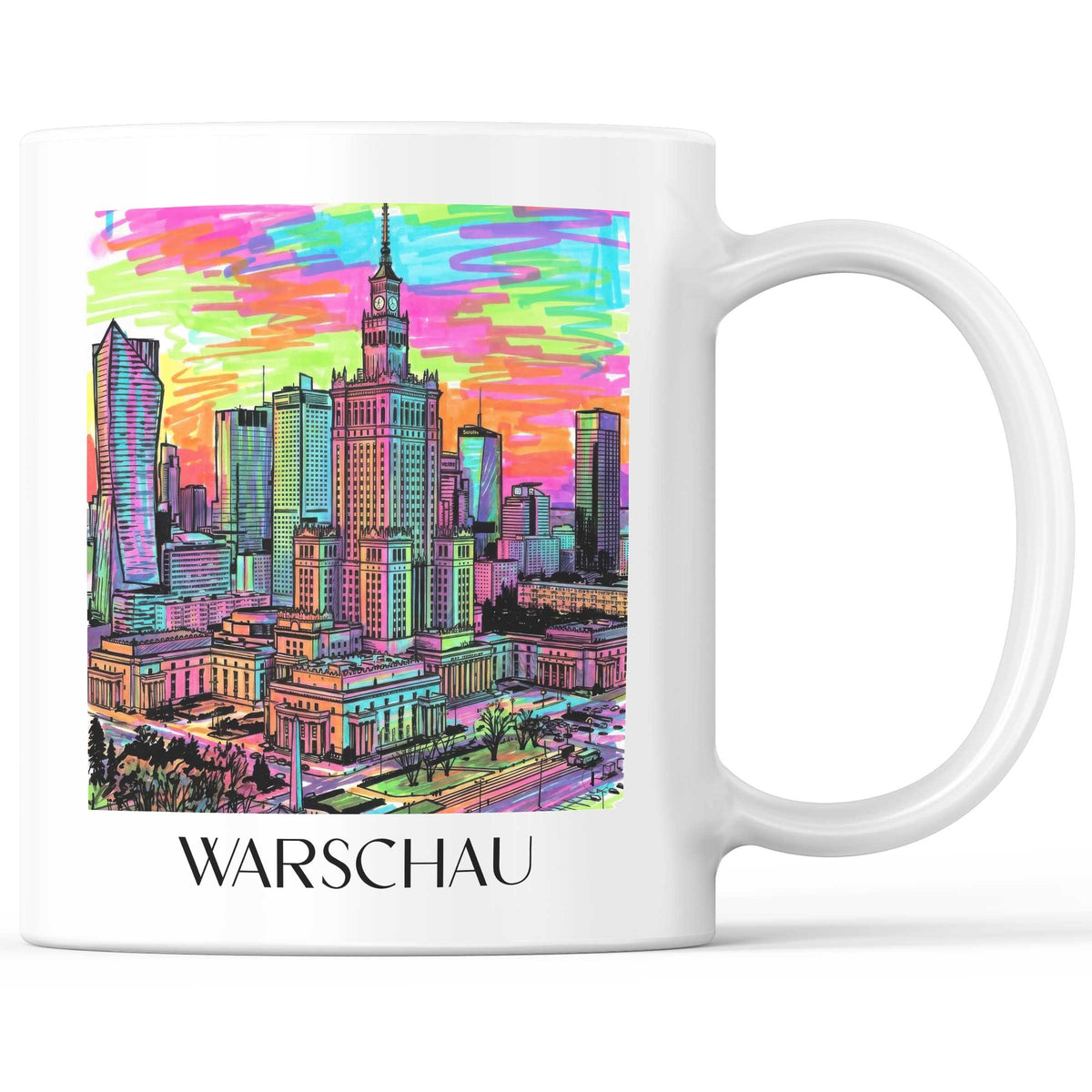 Warschau - Polen Becher - Kaffeetasse im Tag Graffiti Stil - favplace