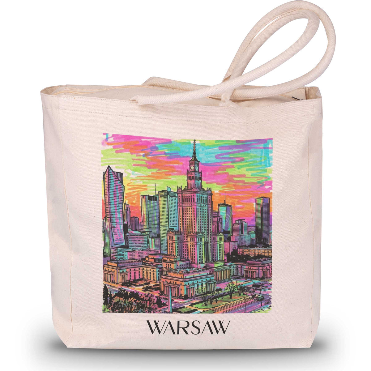 Warschau - Polen Tote Bag - Einkaufstasche im Tag Graffiti Stil - favplace