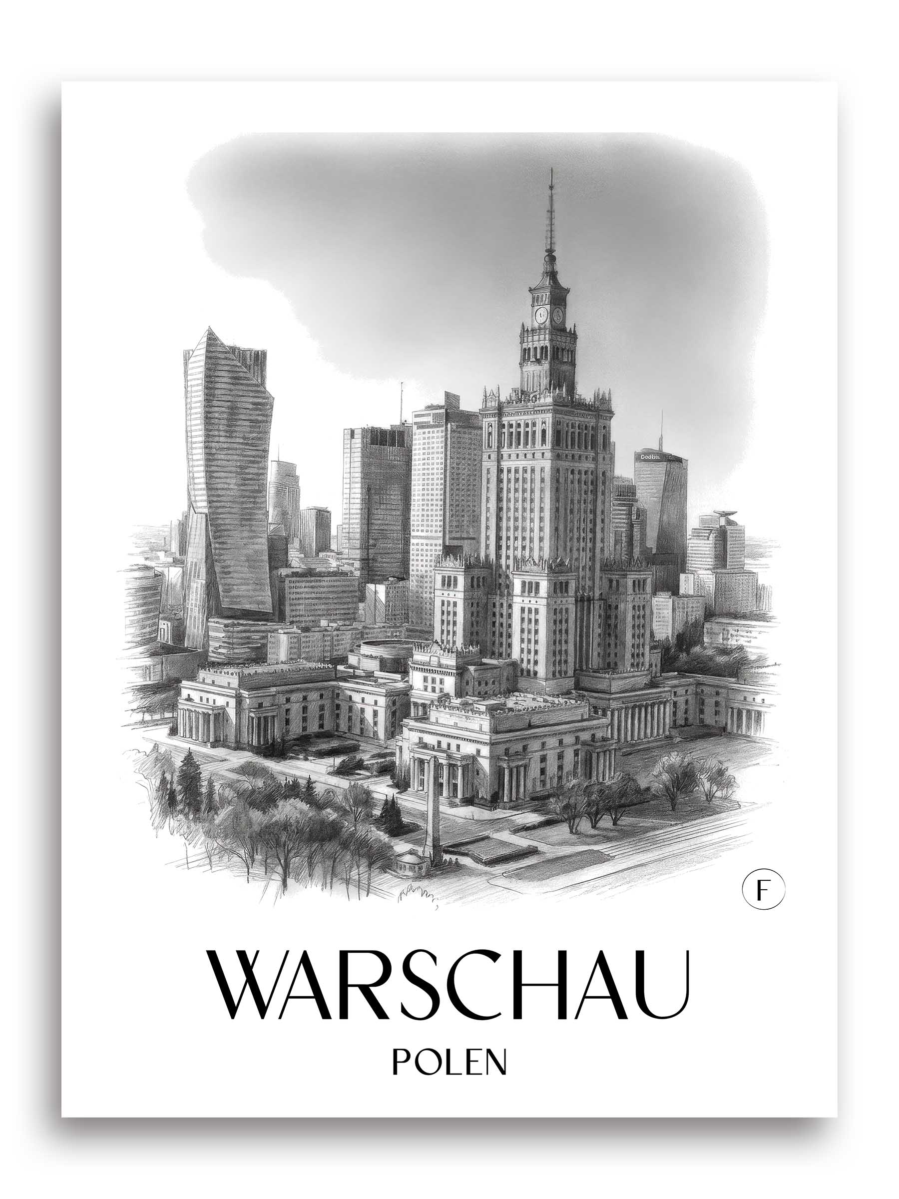 warschau-polen-poster-bleistift-zeichnung-drawing