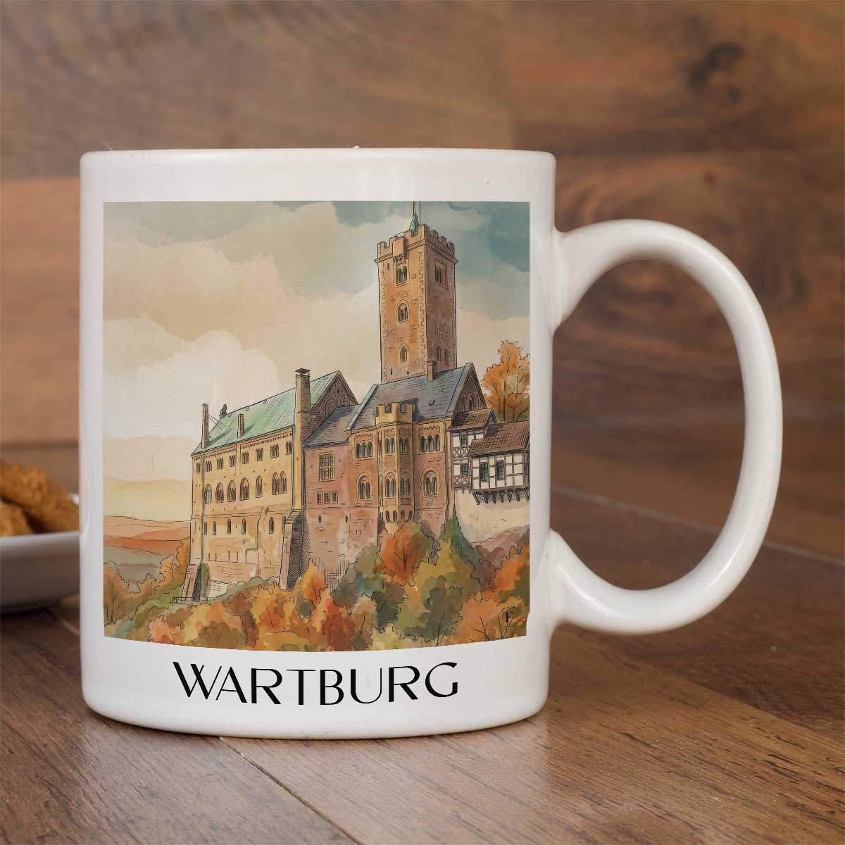 wartburg-thüringer-wald-deutschland-kaffeebecher-aquarell