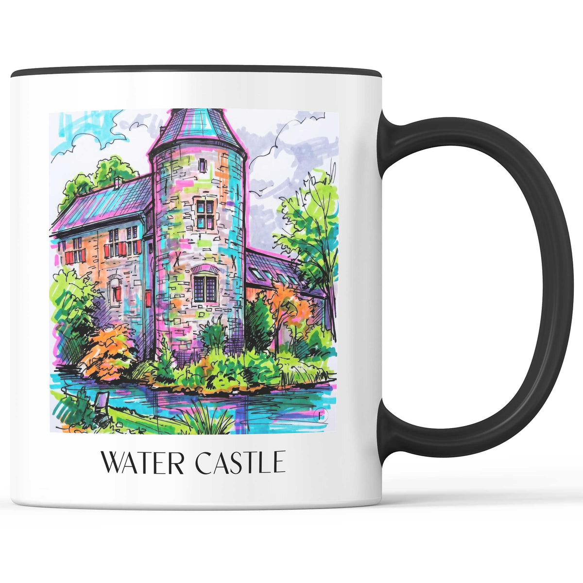 Wasserburg Kaffeebecher - Ratingen - Deutschland Becher - Kaffeetasse im Tag Graffiti Stil - favplace