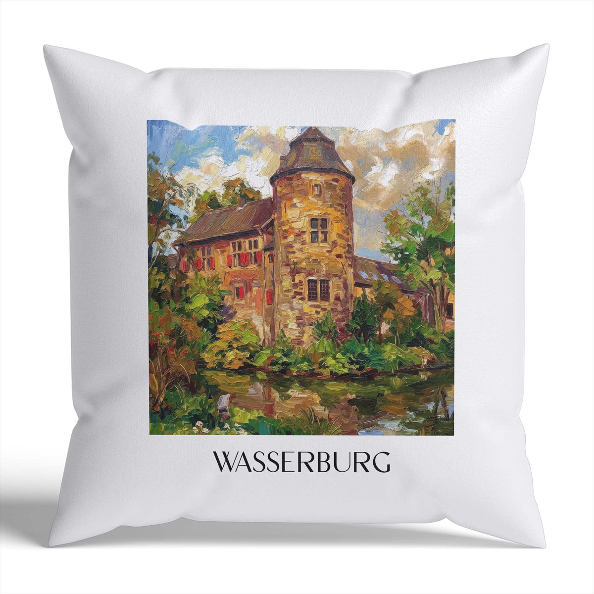 wasserburg-ratingen-deutschland-kissenbezug-oil-painting-oelgemaelde