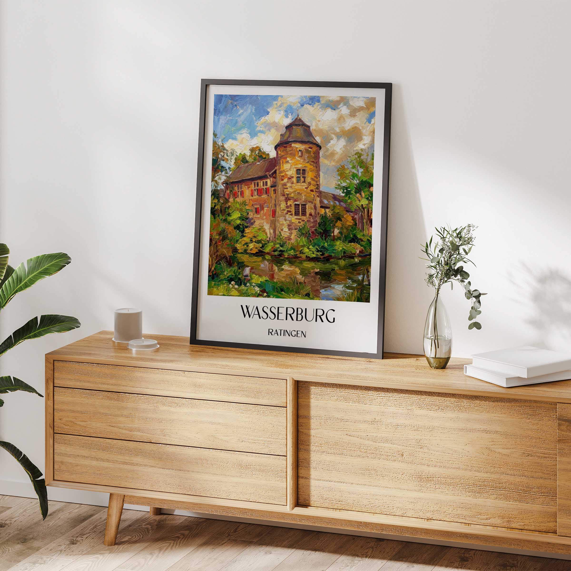 wasserburg--ratingen-deutschland-poster-oil-painting-oelgemaelde