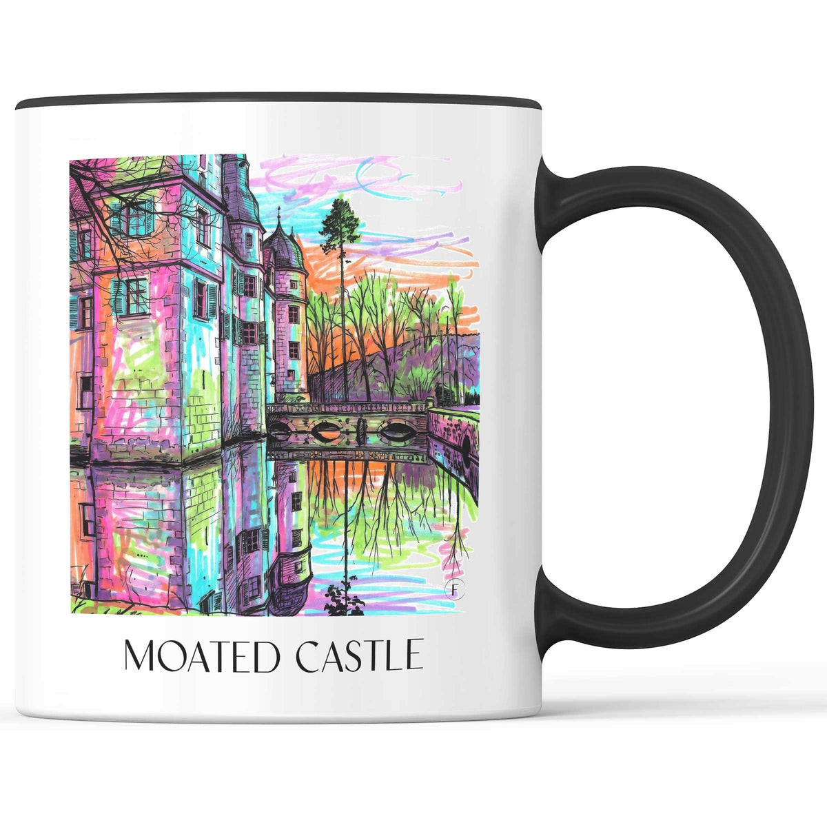 Wasserschloss Kaffeebecher - Mitwitz - Deutschland Becher - Kaffeetasse im Tag Graffiti Stil - favplace
