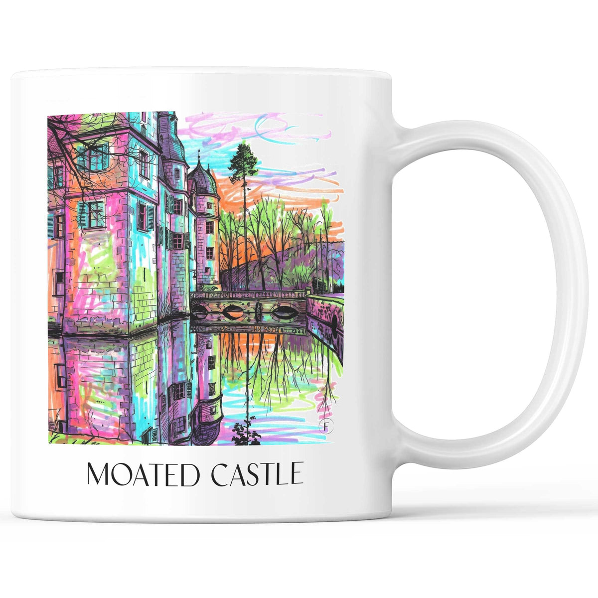 Wasserschloss Kaffeebecher - Mitwitz - Deutschland Becher - Kaffeetasse im Tag Graffiti Stil - favplace