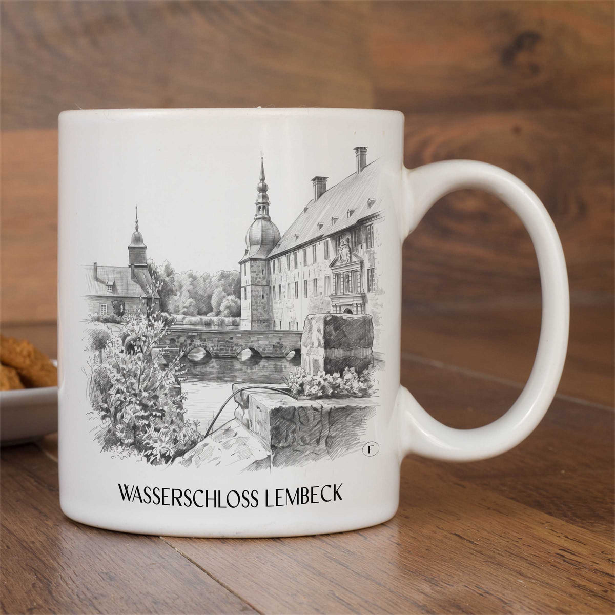 wasserschloss-lembeck-münsterland-deutschland-kaffeebecher-bleistift-zeichnung-drawing