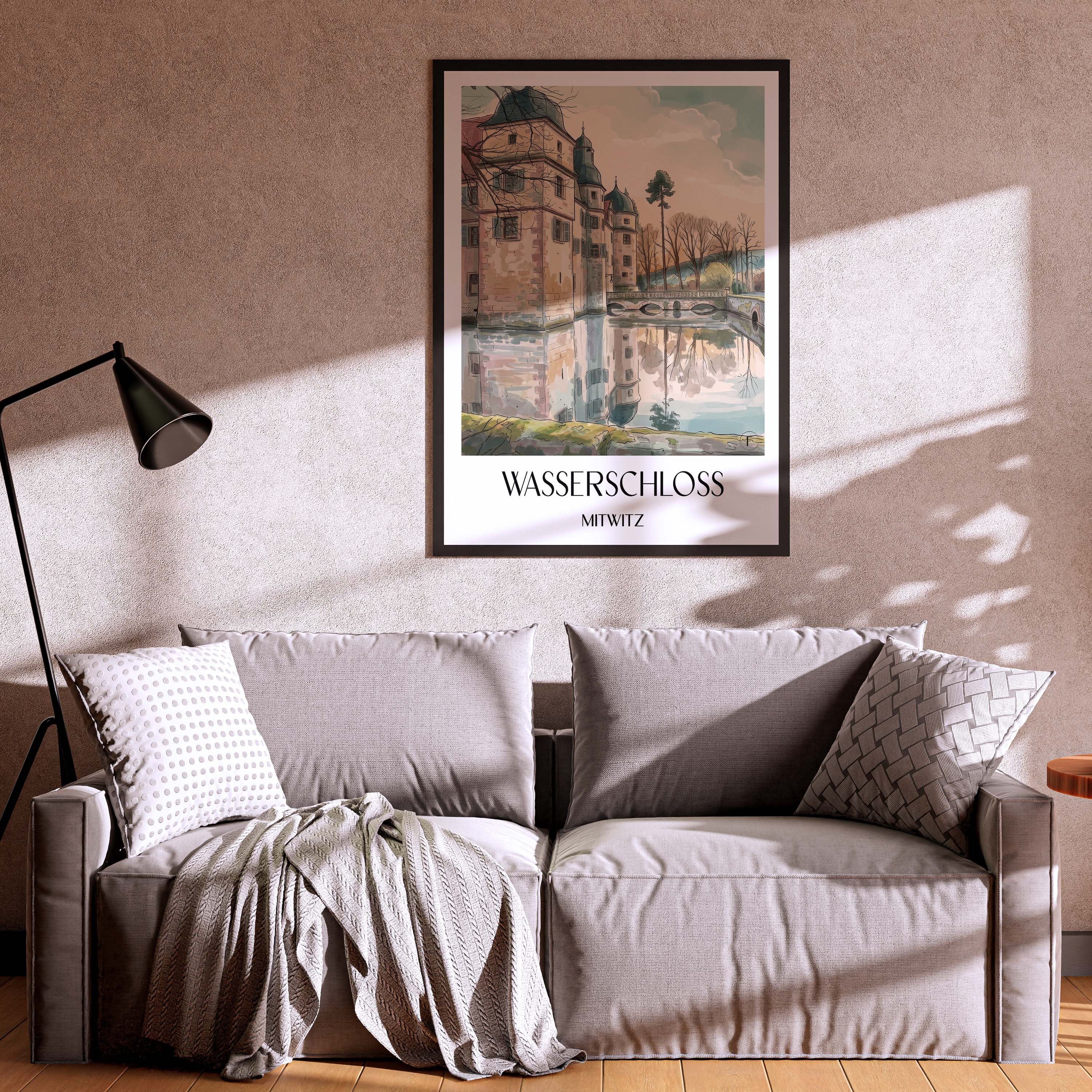 wasserschloss-mitwitz-deutschland-poster-aquarell