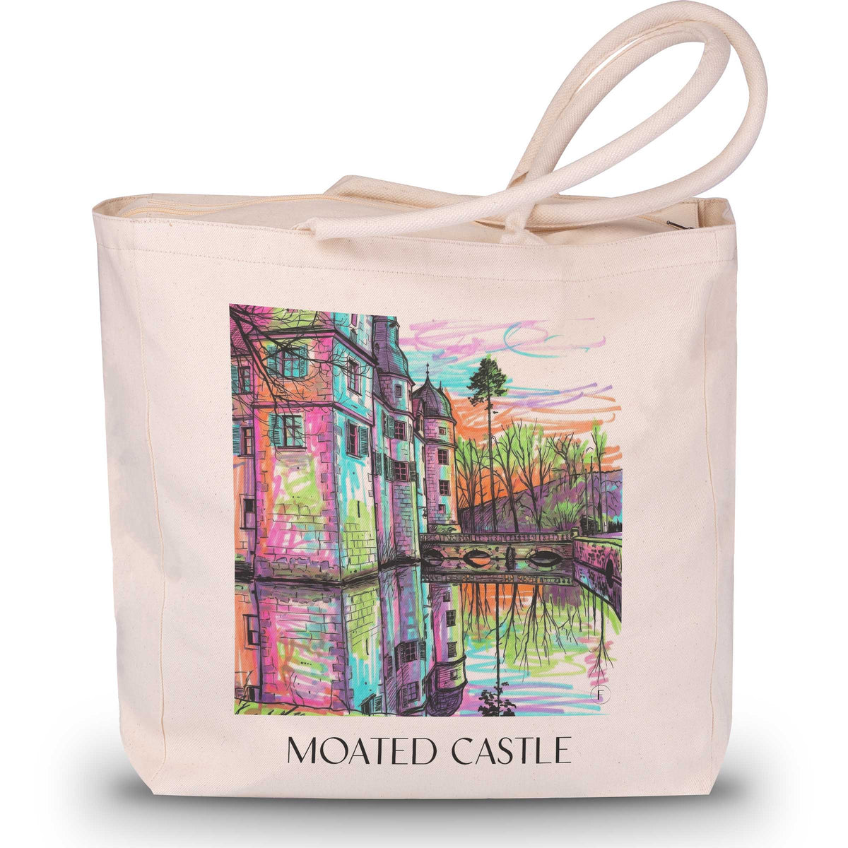 Wasserschloss Shopping Tasche - Mitwitz - Deutschland Tote Bag - Einkaufstasche im Tag Graffiti Stil - favplace
