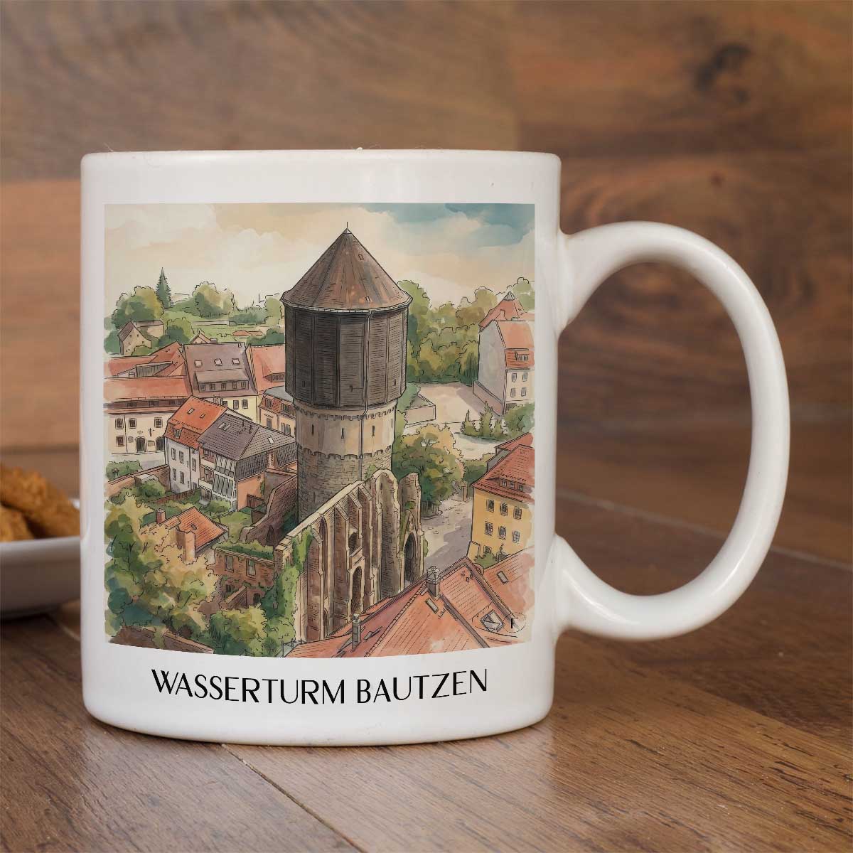 wasserturm-bautzen-deutschland-kaffeebecher-aquarell