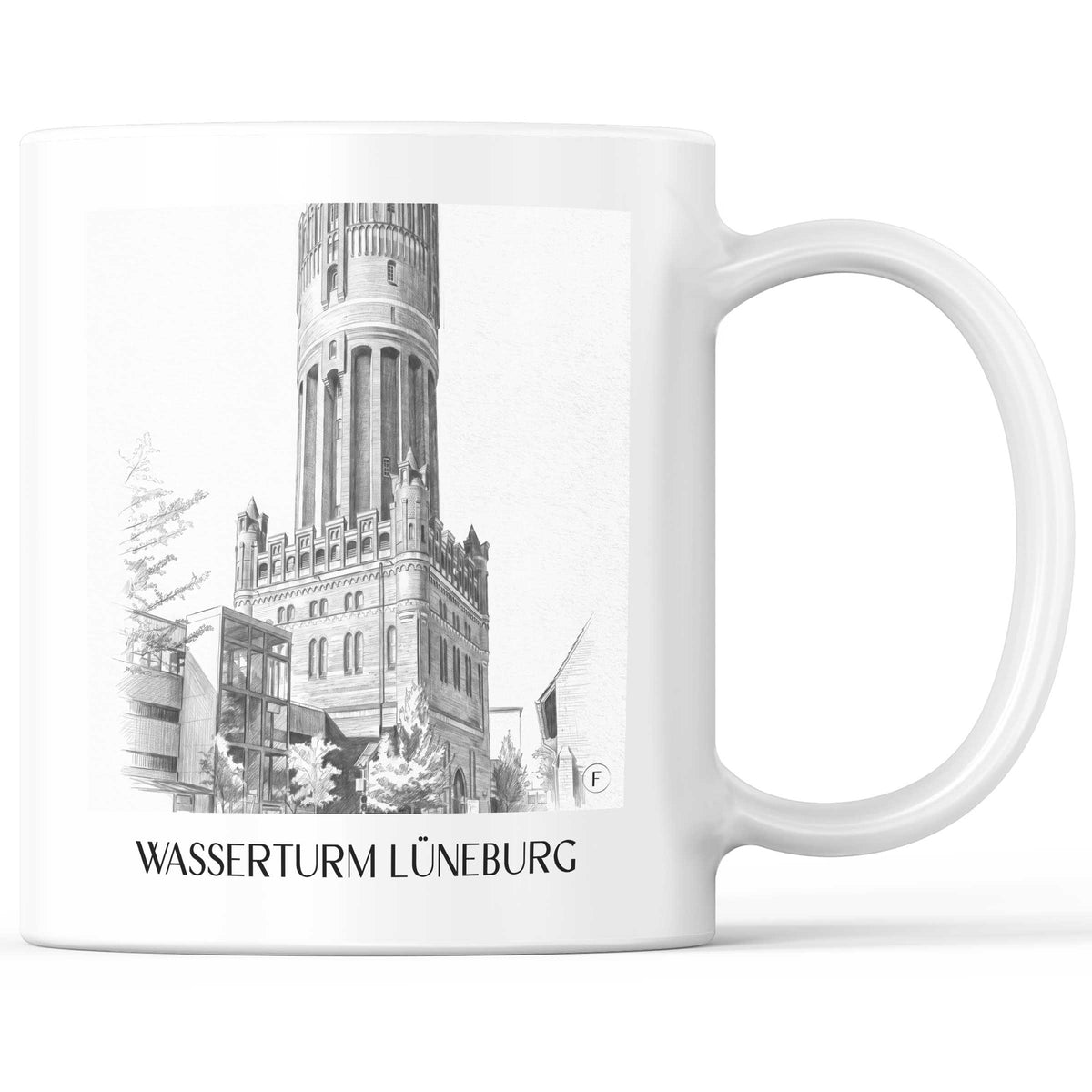 Wasserturm Lüneburg Kaffeebecher - Niedersachsen - Deutschland Becher - Kaffeetasse im Zeichnung Stil