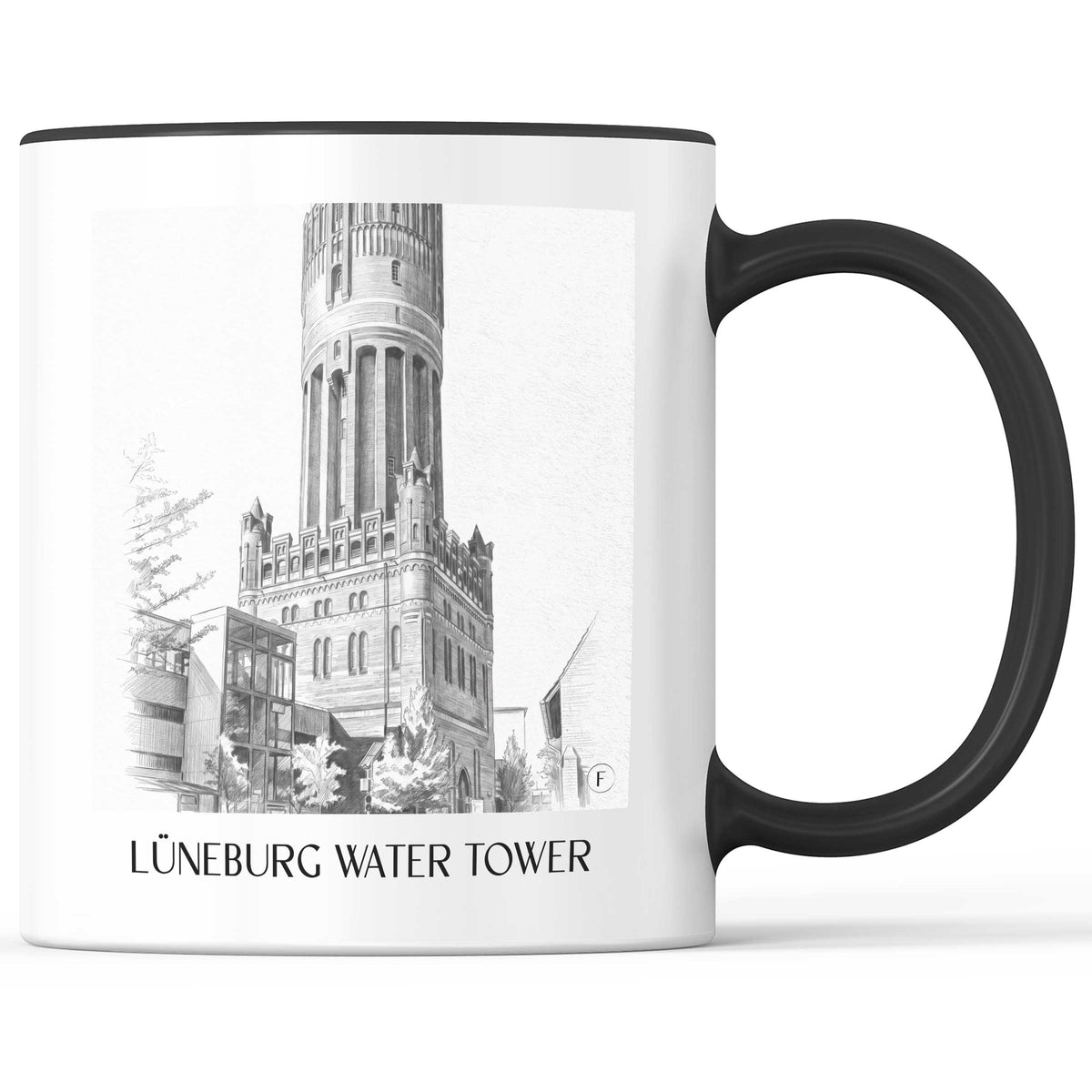 Wasserturm Lüneburg Kaffeebecher - Niedersachsen - Deutschland Becher - Kaffeetasse im Zeichnung Stil