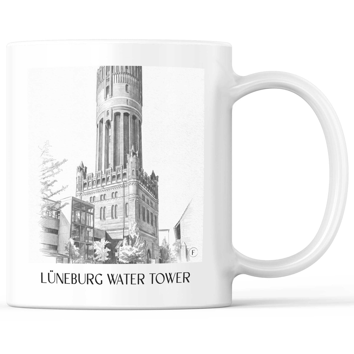 Wasserturm Lüneburg Kaffeebecher - Niedersachsen - Deutschland Becher - Kaffeetasse im Zeichnung Stil
