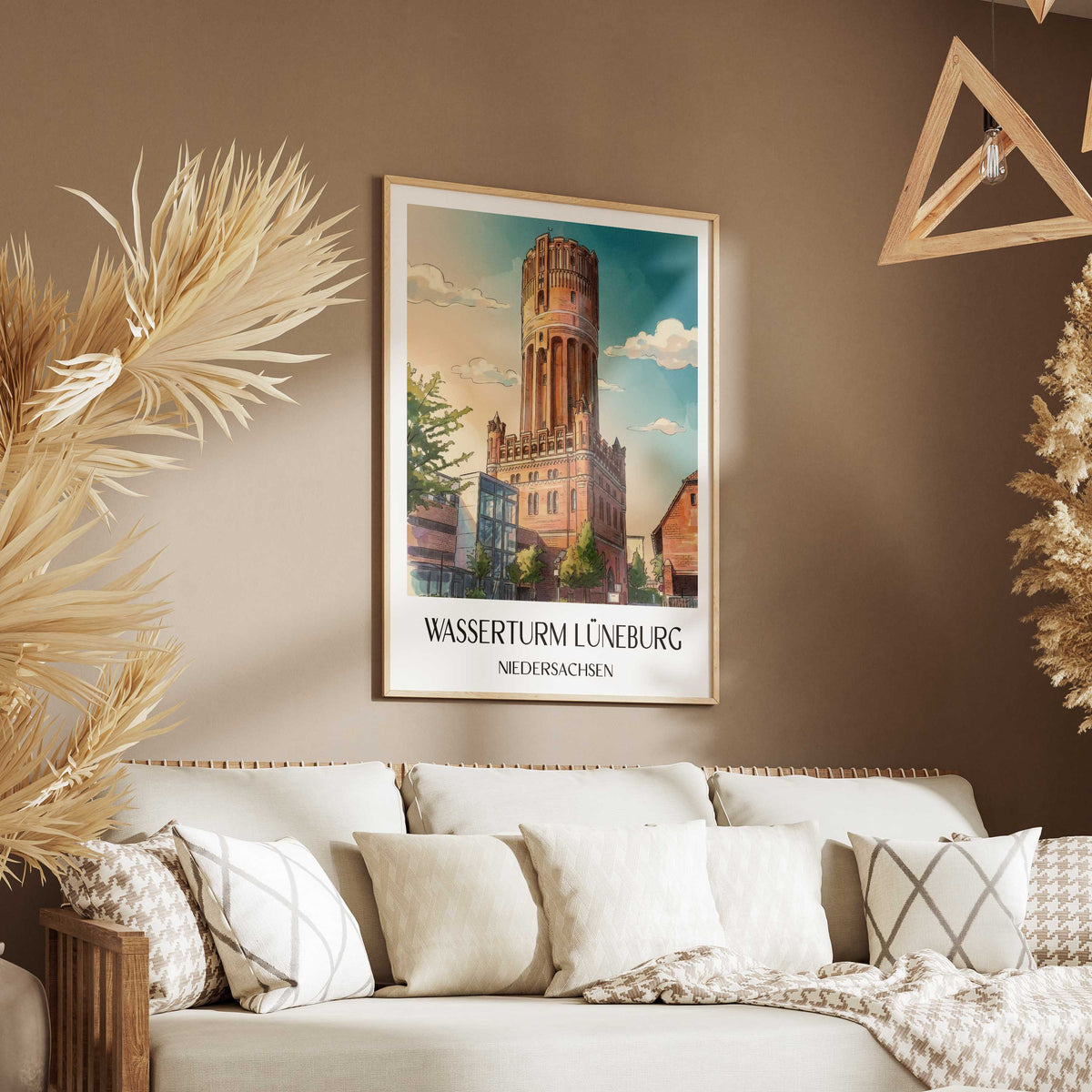wasserturm-lüneburg-niedersachsen-deutschland-poster-aquarell
