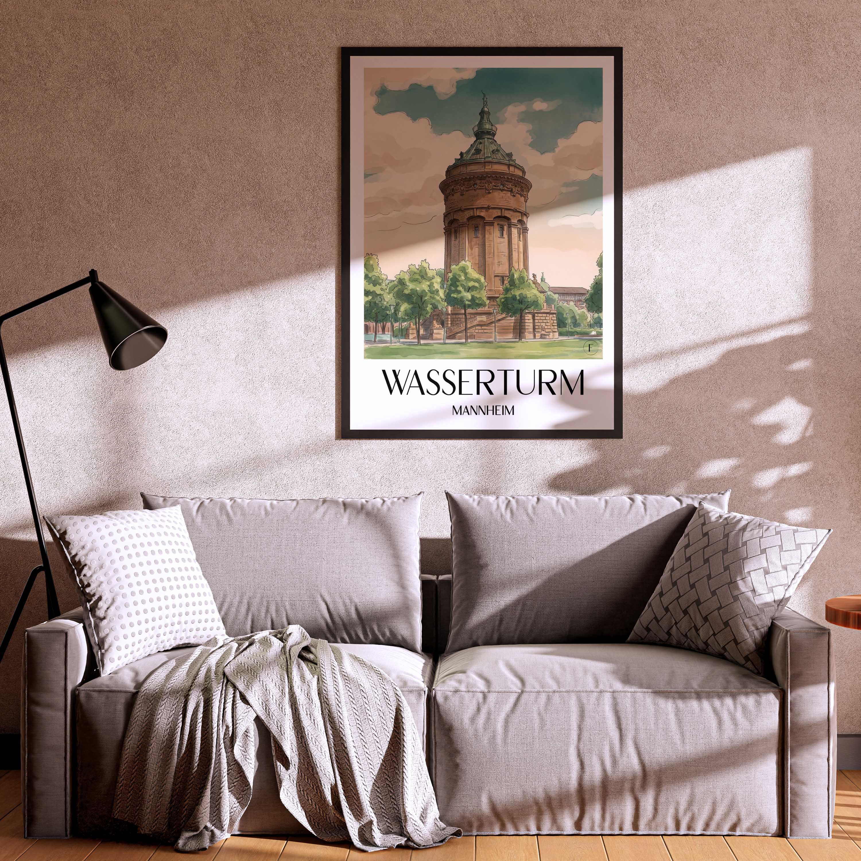 wasserturm-mannheim-deutschland-poster-aquarell