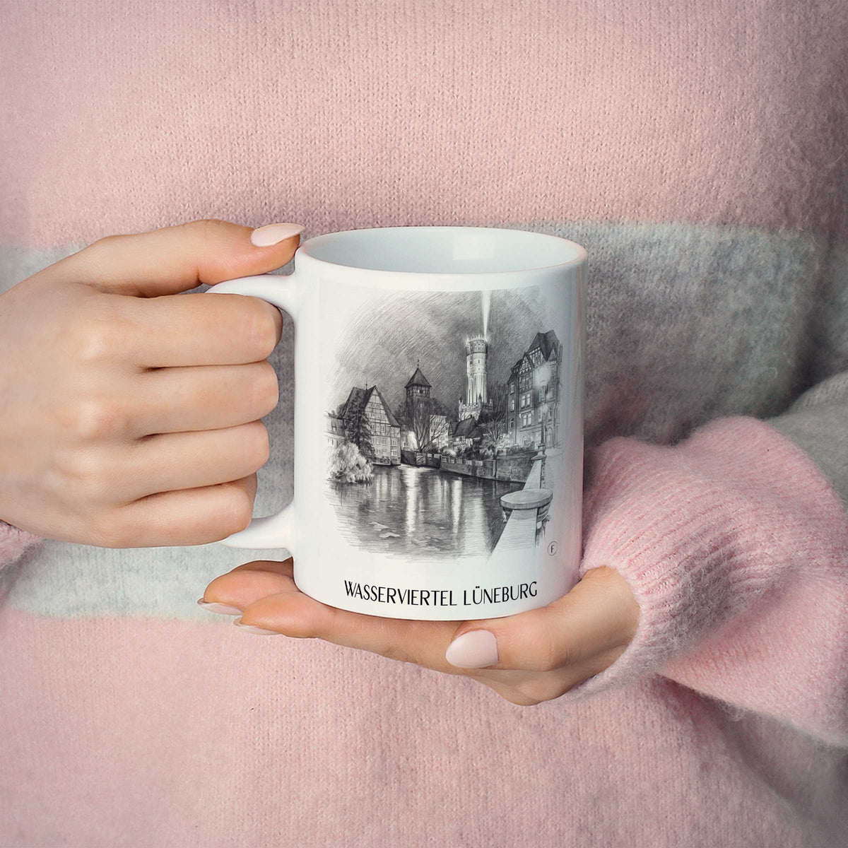 wasserviertel-lüneburg-deutschland-kaffeebecher-bleistift-zeichnung-drawing