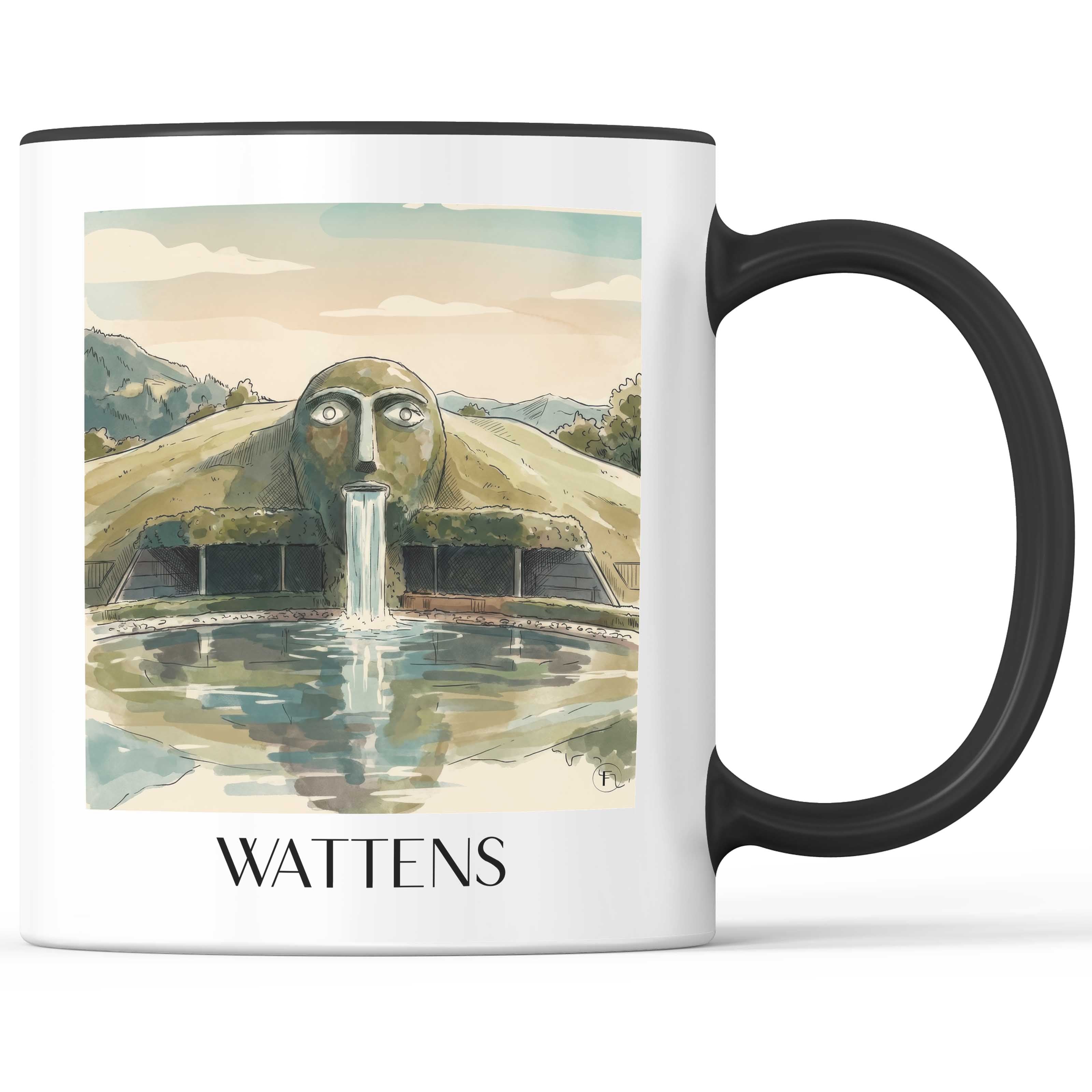 Wattens Kaffeebecher - Tirol - Österreich Becher - Kaffeetasse im Aquarell Stil - favplace