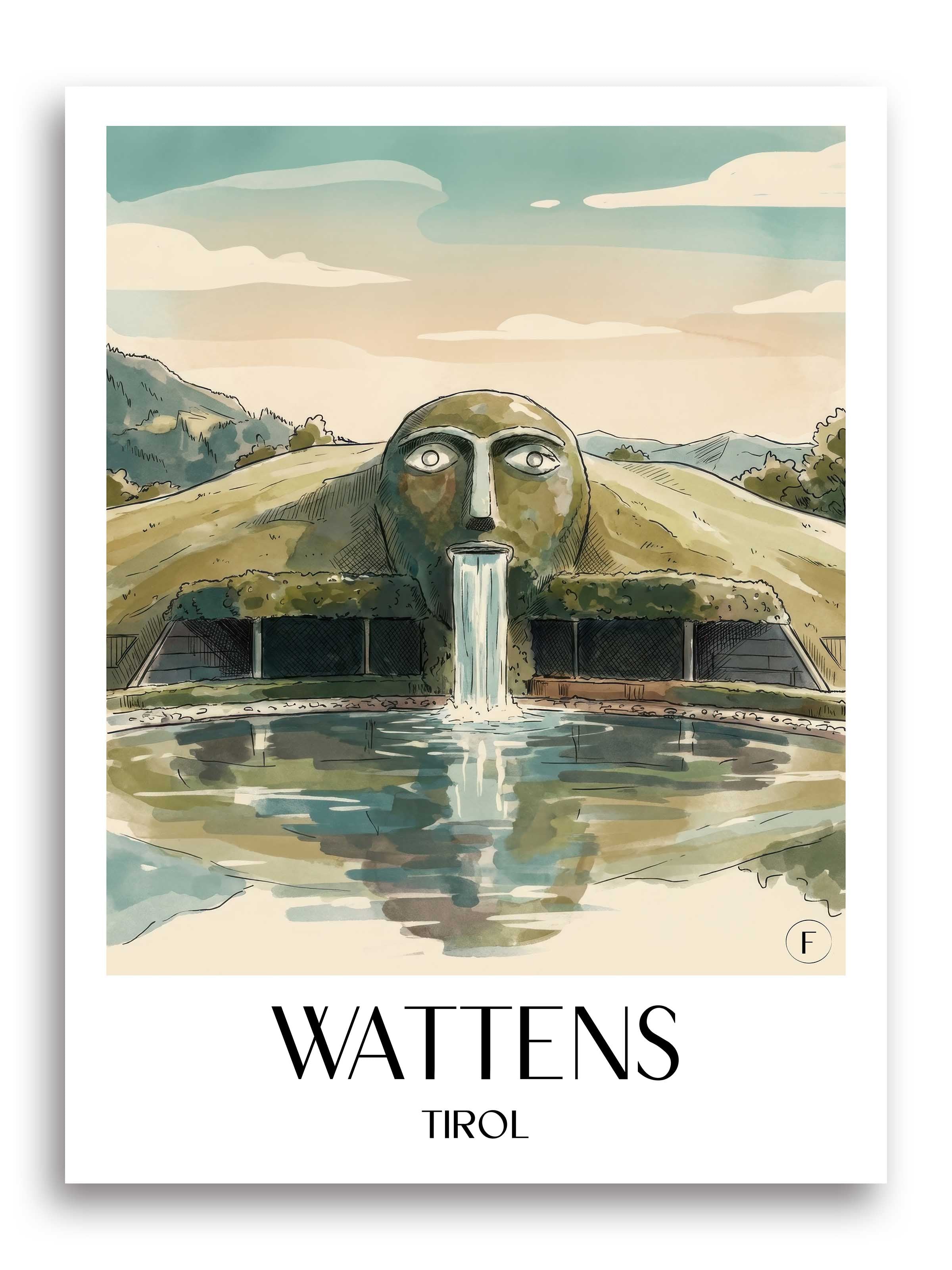 wattens-tirol-österreich-poster-aquarell