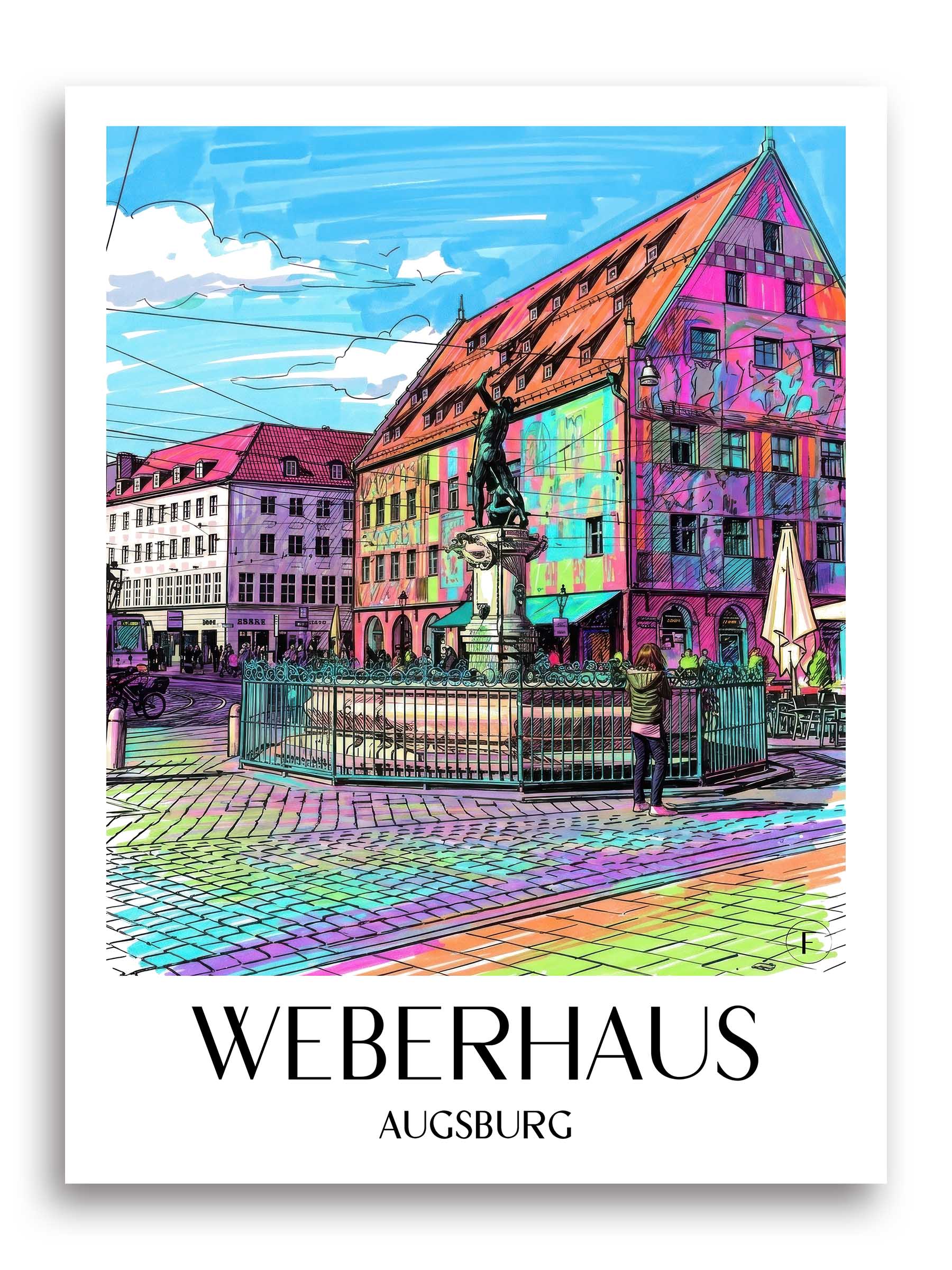 weberhaus-augsburg-deutschland-poster-graffiti