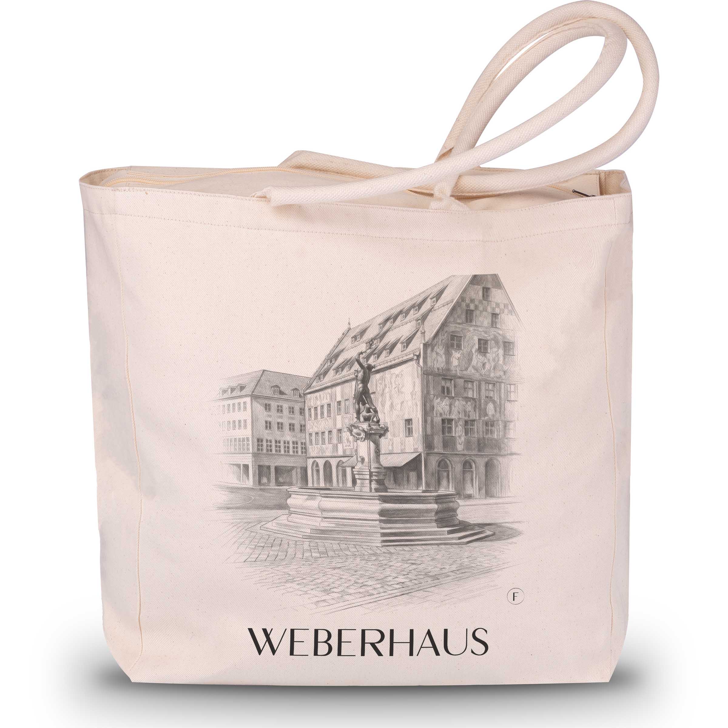 Weberhaus Shopping Tasche - Augsburg - Deutschland Tote Bag - Einkaufstasche im Zeichnung Stil