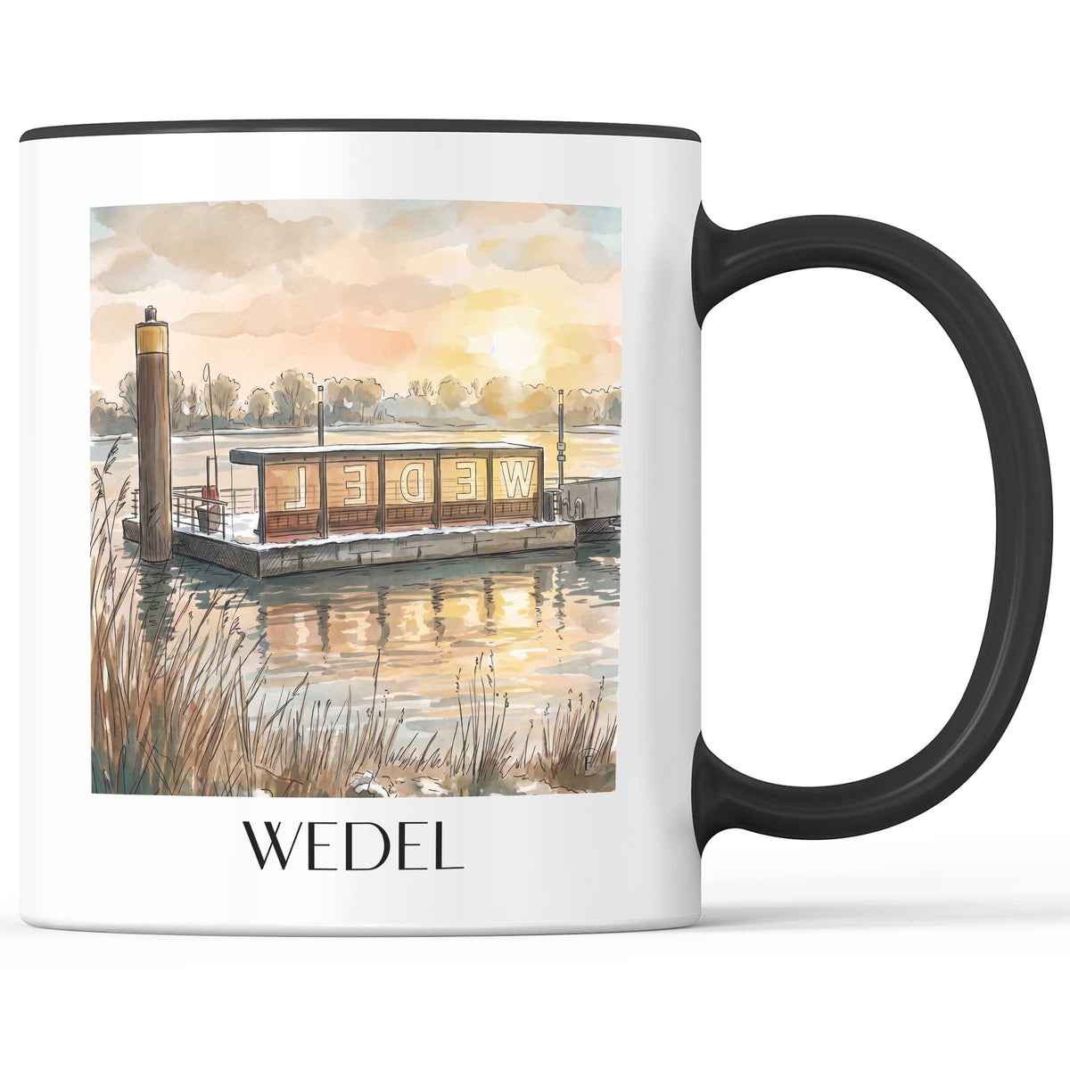 wedel-unterelbe-deutschland-kaffeebecher-aquarell
