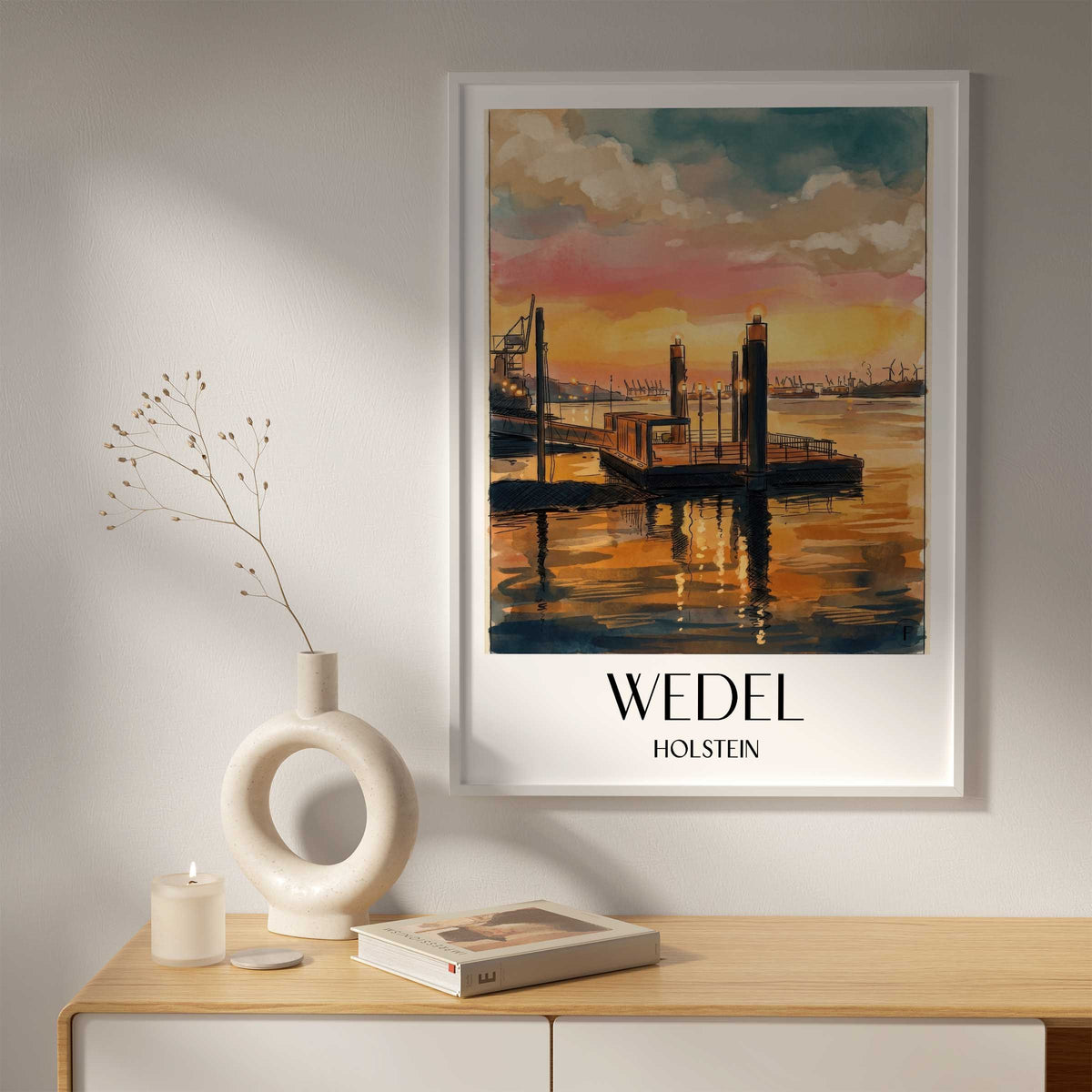 wedel-holstein-deutschland-poster-aquarell