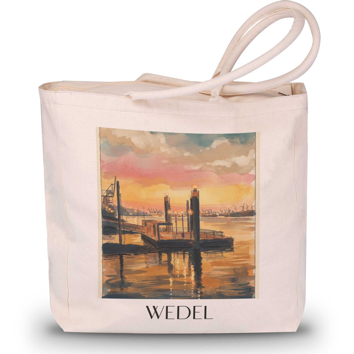 wedel-holstein-deutschland-einkaufstasche-aquarell