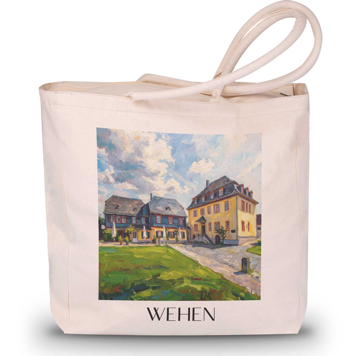Wehen Shopping Tasche - Taunus - Deutschland Tote Bag - Einkaufstasche im Ölgemälde Stil - favplace