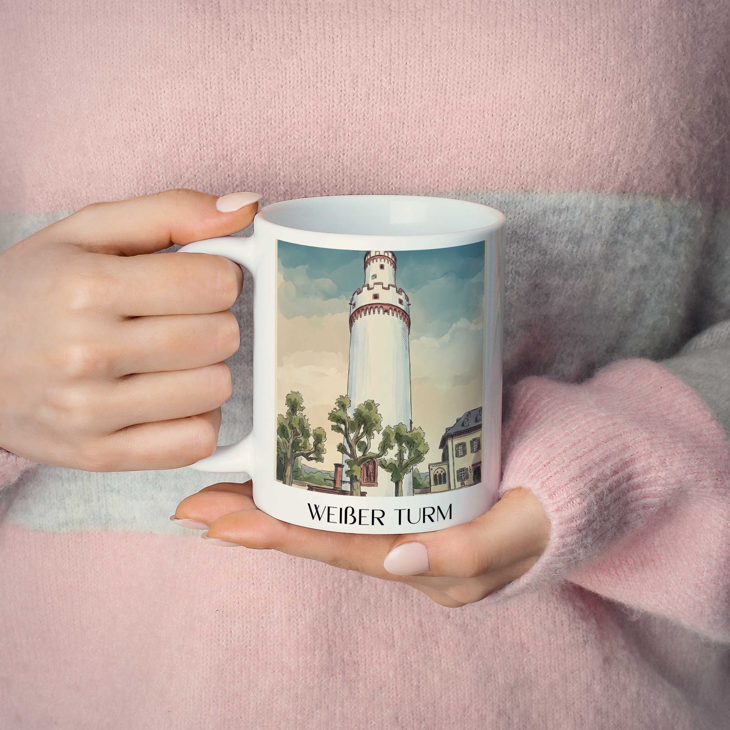 weißer-turm-bad-homburg-deutschland-kaffeebecher-aquarell