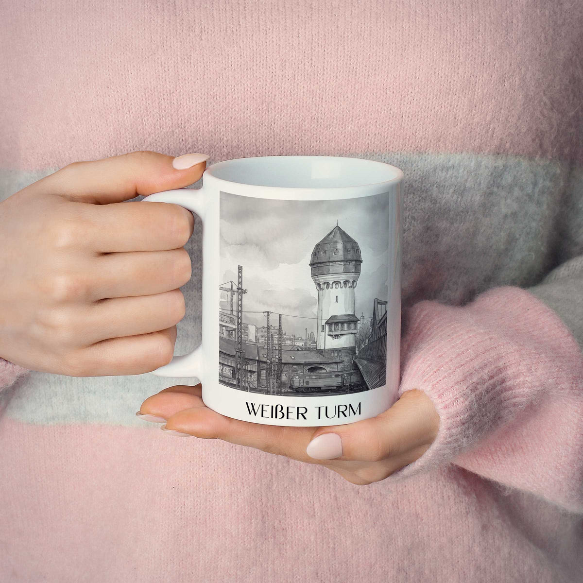 weißer-turm-darmstadt-deutschland-kaffeebecher-aquarell-schwarz-weiss