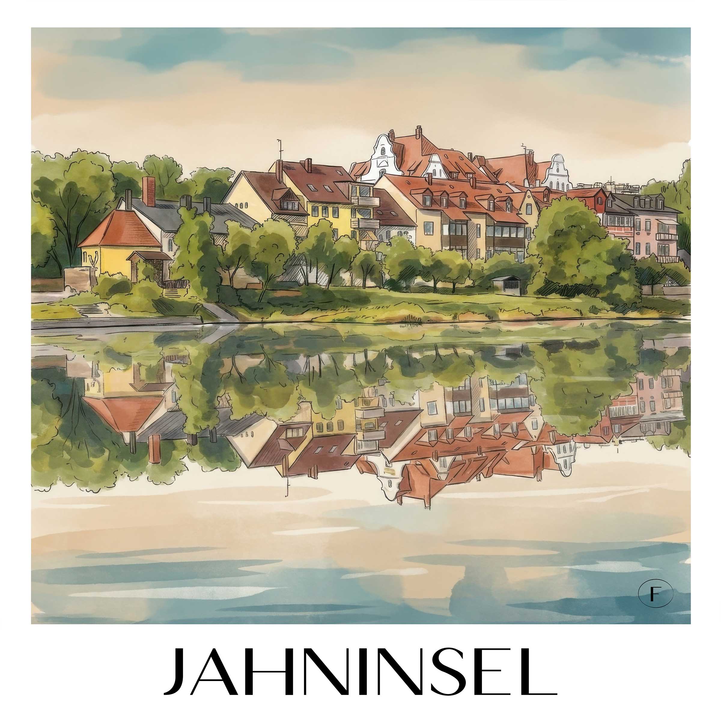 Weißer Turm Kaffeebecher - Darmstadt - Deutschland Becher - Kaffeetasse im Aquarell Stil - favplace