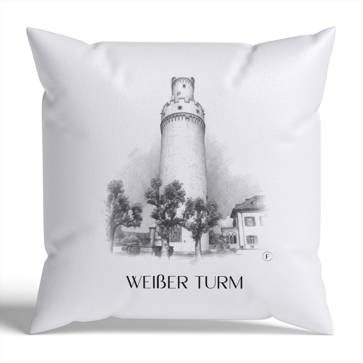 weißer-turm-bad-homburg-deutschland-kissenbezug-bleistift-zeichnung-drawing