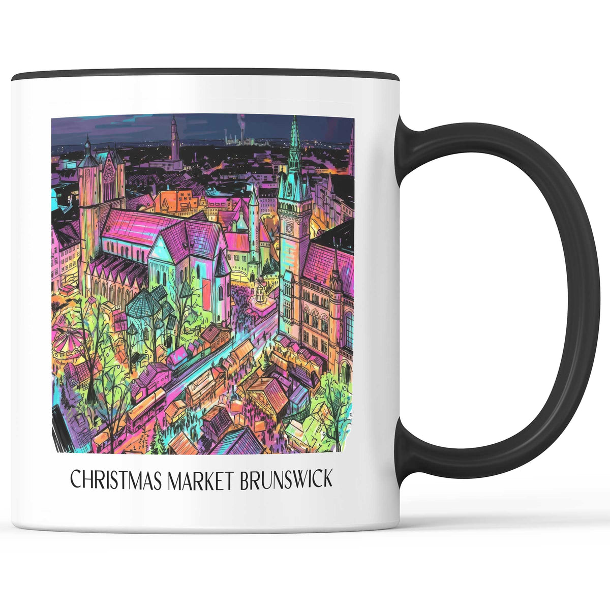 Weihnachtsmarkt Kaffeebecher - Braunschweig - Deutschland Becher - Kaffeetasse im Tag Graffiti Stil - favplace