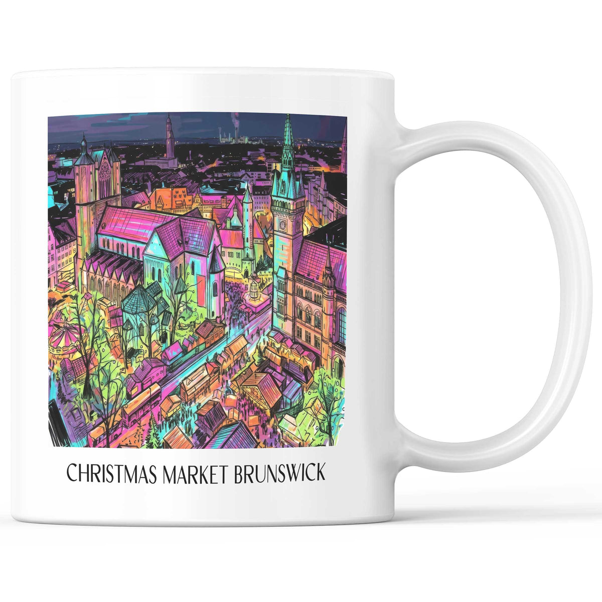 Weihnachtsmarkt Kaffeebecher - Braunschweig - Deutschland Becher - Kaffeetasse im Tag Graffiti Stil - favplace