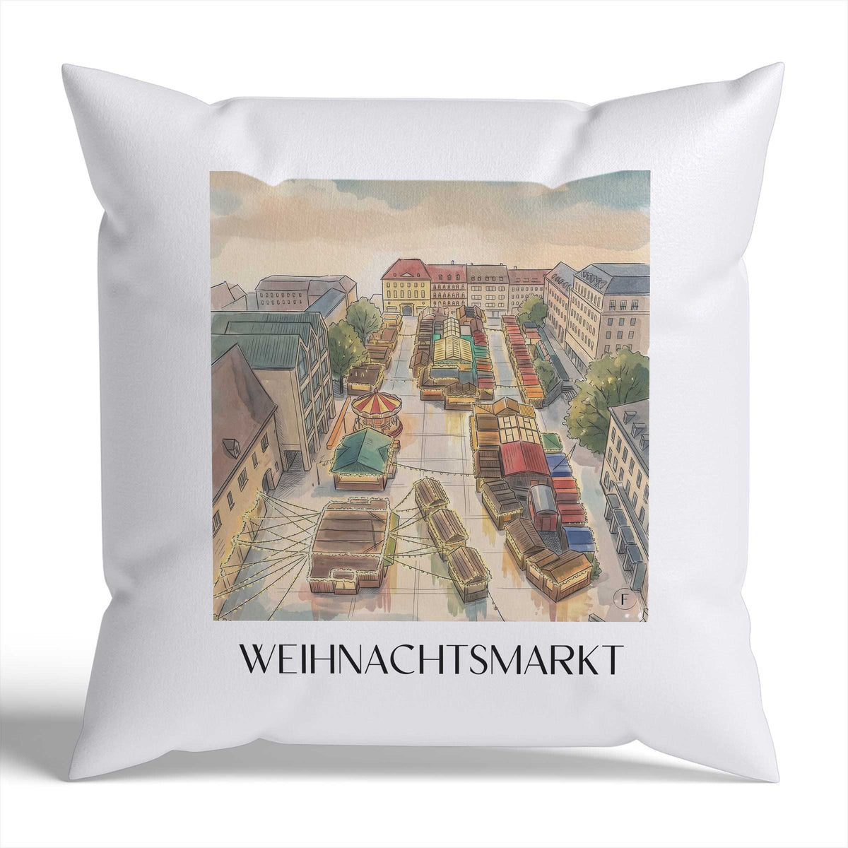 weihnachtsmarkt-aachen-deutschland-kissenbezug-aquarell