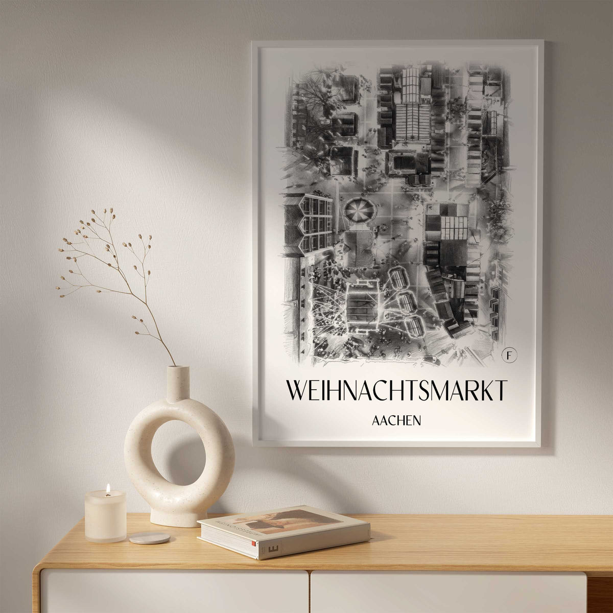 weihnachtsmarkt-aachen-deutschland-poster-bleistift-zeichnung-drawing