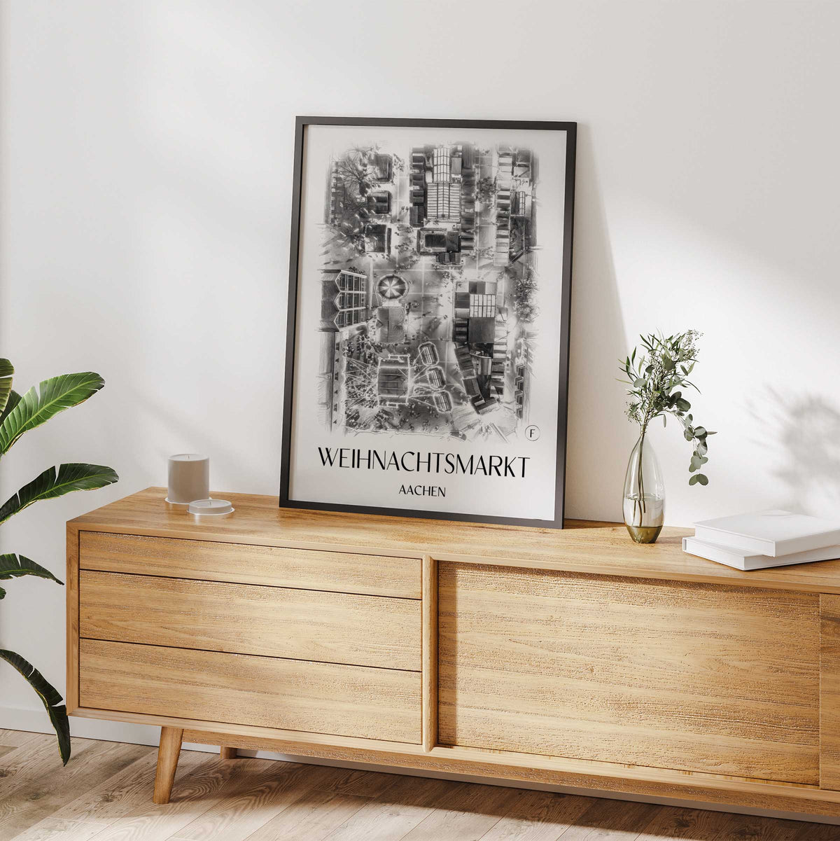 weihnachtsmarkt-aachen-deutschland-poster-bleistift-zeichnung-drawing