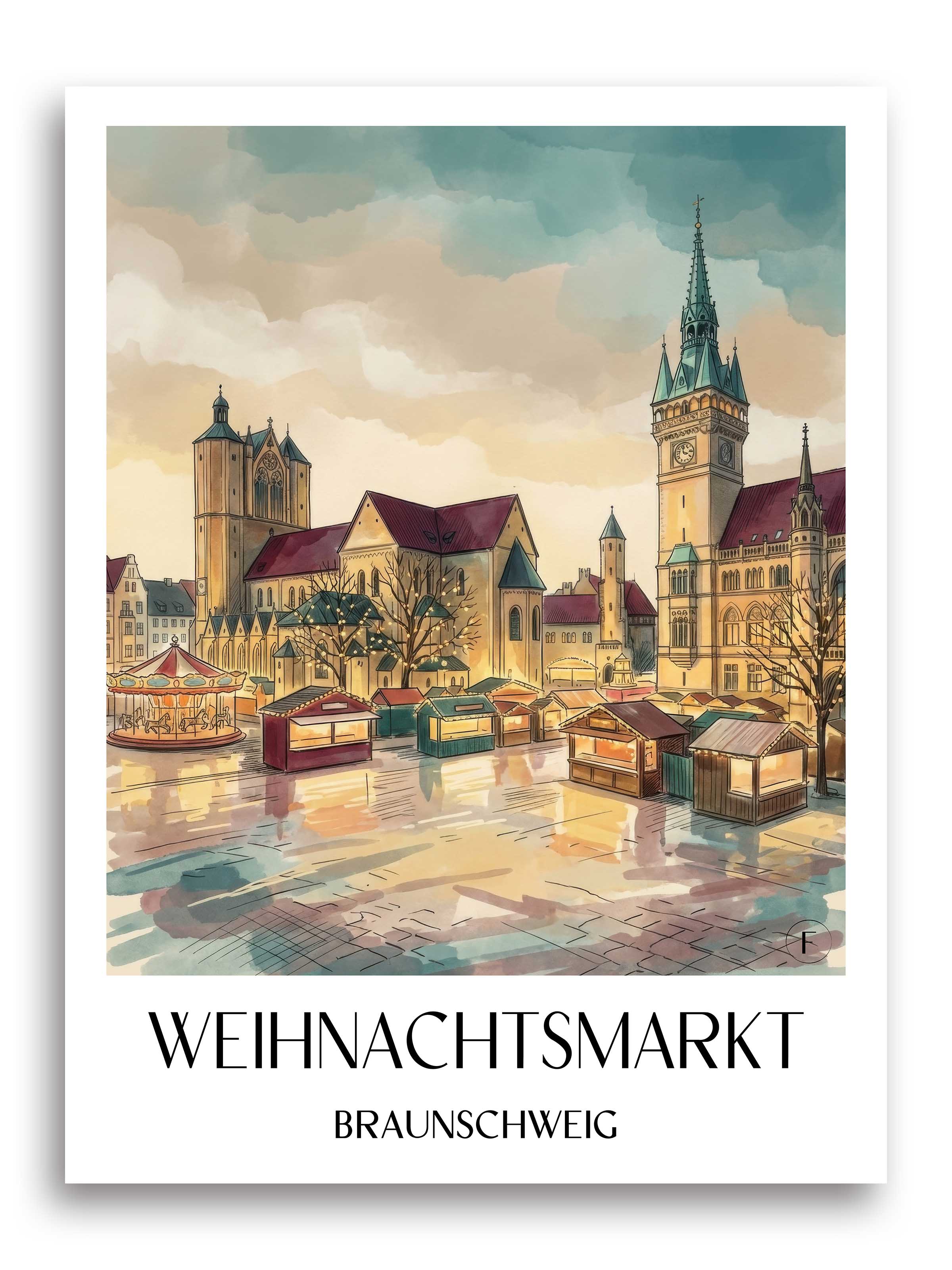 weihnachtsmarkt-braunschweig-deutschland-poster-aquarell