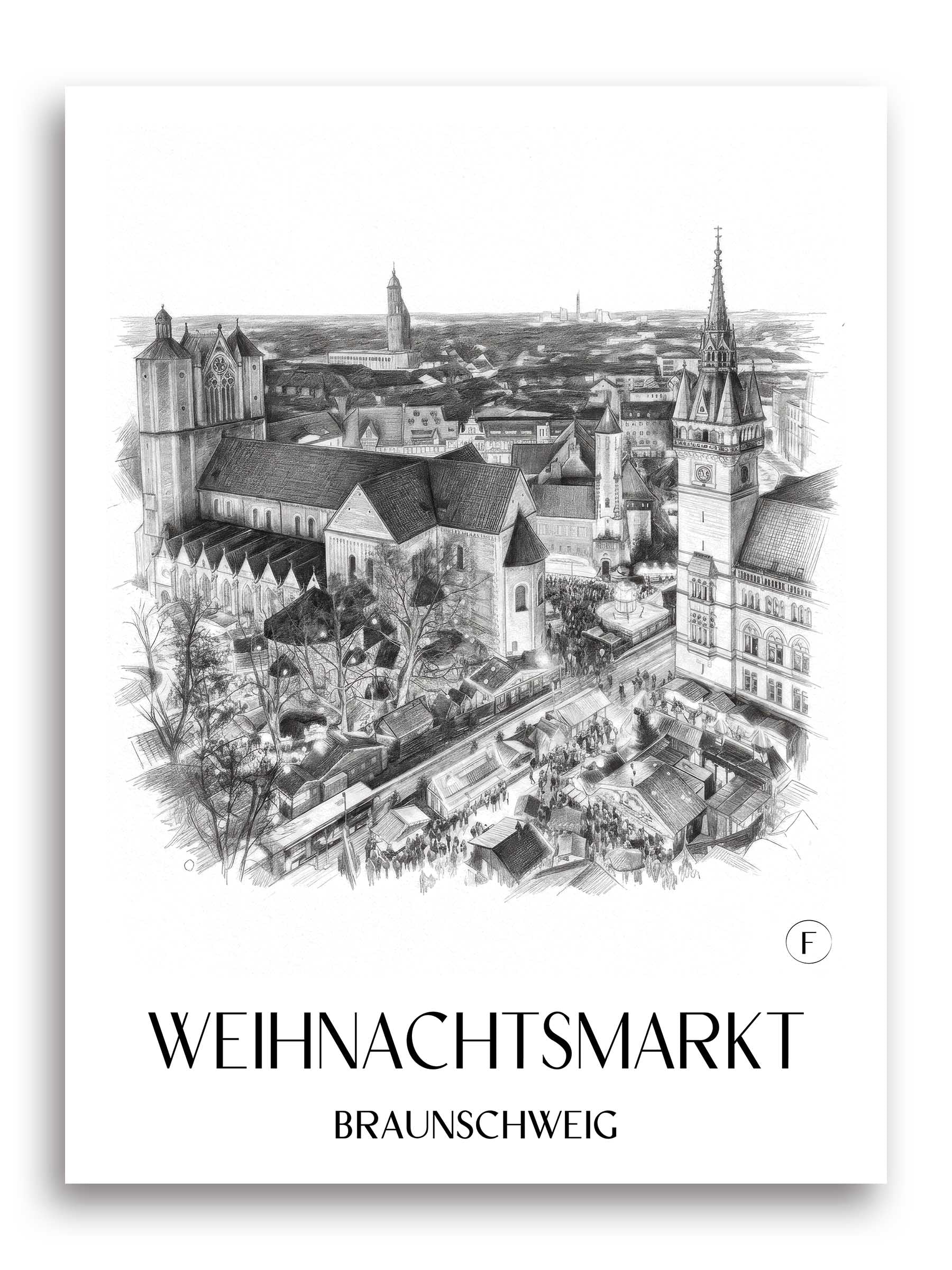 weihnachtsmarkt-braunschweig-deutschland-poster-bleistift-zeichnung-drawing