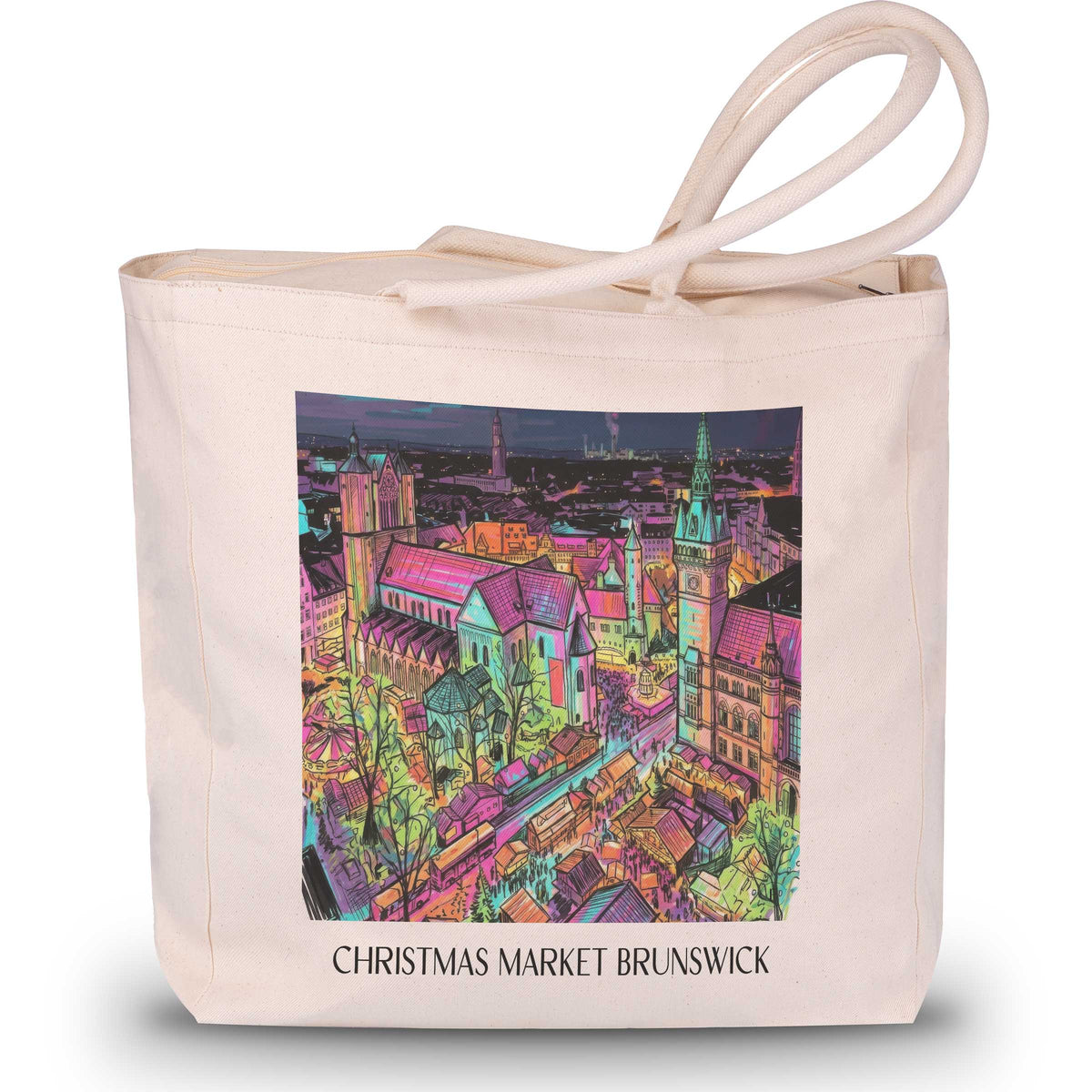 Weihnachtsmarkt Shopping Tasche - Braunschweig - Deutschland Tote Bag - Einkaufstasche im Tag Graffiti Stil - favplace